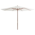 Diverse Hardware, Sonnenschirm mit Holzmast 350 cm Sandweiss