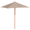 Sonnenschirm mit Holzmast 150 x 200 cm Taupe