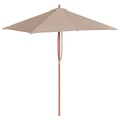 Sonnenschirm mit Holzmast 150 x 200 cm Taupe