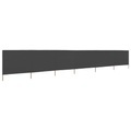 6-teiliges Windschutzgewebe 800 x 80 cm Grau