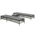Diverse Hardware, Sonnenliegen 2 Stk. mit Tisch Poly Rattan Grau