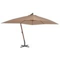 Ampelschirm mit Holzmast 400 x 300 cm Taupe