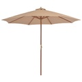 Sonnenschirm mit Holz-Mast 300 cm Taupe