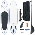 Stand Up-Paddelboard-Set Aufblasbar Blau und Weiss