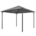 vidaXL Gartenpavillon mit Dach Aluminium 3×3 m Schwarz