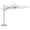 Ampelschirm mit Stahlmast Sandfarben 300 cm