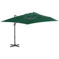 vidaXL Ampelschirm mit Aluminium-Mast Grün 300x300 cm