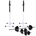 vidaXL, vidaXL Kniebeugen-/Langhantelständer mit Hantel-Set 30,5 kg