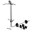 Diverse Hardware, Kraftturm zur Wandmontage mit Lang- und Kurzhantel-Set 30,5 kg