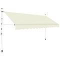 Einziehbare Markise Handbetrieben 350 cm Cremeweiss