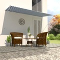 Einziehbare Markise 300 x 150 cm Blau und Weiss