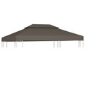 vidaXL Dachplane für Pavillon mit Kaminabzug 310 g/m² 4×3 m Taupe