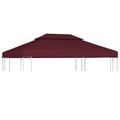 vidaXL Dachplane für Pavillon mit Kaminabzug 310 g/m² 4×3 m Weinrot