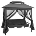 Hollywoodschaukel mit Sonnendach Anthrazit 220x160x240 cm Stahl