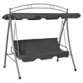 Hollywoodschaukel mit Sonnendach Anthrazit 198x120x205 cm Stahl