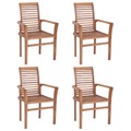 vidaXL Esstischstühle 4 Stk. Stapelbar Teak Massivholz