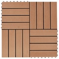 vidaXL Terrassenfliesen 11 Stück WPC 30 x 30 cm 1 qm Teakholzfarbe