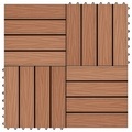 vidaXL 11 Stk. Terrassenfliesen Tiefgeprägtes WPC 30x30 cm 1 qm Hellbraun
