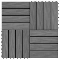 vidaXL 11 Stk. Terrassenfliesen geprägtes WPC 30x30cm 1qm Grau
