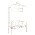 Gartenbank 122 cm Eisen Antik Weiss