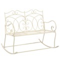 Gartenbank 104 cm Eisen Antik Weiss