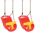 Babyschaukeln 2 Stk. mit Sicherheitsgurt PP Rot