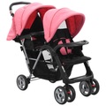 Geschwisterwagen Rosa und Schwarz Stahl