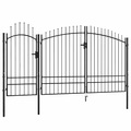 Gartentor Stahl 2,45 x 4 m Schwarz