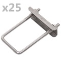 vidaXL, vidaXL U-Bügel für Zaunpfosten 25 Sets 60 x 40 mm
