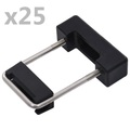 vidaXL, vidaXL U-Bügel mit Kunststoff für Zaunpfosten 25 Sets 60 x 40 mm
