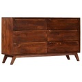 Schubladenschrank Braun 140 x 40 x 80 cm Massives Mangoholz