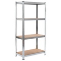 Lagerregal Silbern 80 x 40 x 160 cm Stahl und MDF