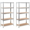 Lagerregale 2 Stk. 90 x 40 x 180 cm MDF