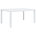 Diverse Hardware, Gartentisch Weiss 150 x 90 x 72 cm Kunststoff Rattan-Optik