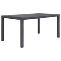 Diverse Hardware, Gartentisch Braun 150 x 90 x 72 cm Kunststoff Rattan-Optik