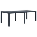 Gartentisch Anthrazit 220 x 90 x 72 cm Kunststoff Rattan-Optik