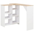 Bartisch mit Beweglichem Regal Weiss 138 x 40 x 120 cm