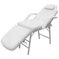 vidaXL, vidaXL Kosmetikstuhl Tragbar Kunstleder 185×78×76 cm Weiß