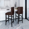 Barhocker 2 Stk. Kunstleder Braun