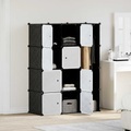 vidaXL Modularer Schrank mit 9 Fächern 37×115×150 cm Schwarz und Weiß