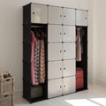 vidaXL Modularer Schrank mit 14 Fächern schwarz/weiß 37x146x180,5cm