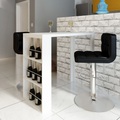 Bartisch mit Ablage MDF Hochglanz Weiss