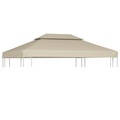 vidaXL Pavillon-Dachplane Ersatzdach 310 g/m² Beige 3×4 m