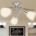 vidaXL Deckenleuchte mit Glas-Lampenschirmen für 3 E14 Glühlampen