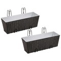 vidaXL, vidaXL 2xBlumentopf Blumenkübel Übertopf Pflanzenkübel Schwarz