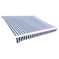 vidaXL Markisenbespannung Canvas Blau & Weiß 3 x 2,5 m (ohne Rahmen)