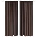 vidaXL Verdunkelungs-Vorhänge mit Schlaufen 135 x 245 cm Braun blackout
