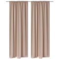 vidaXL Verdunkelungs-Vorhänge mit Schlaufen 135 x 245 cm Creme blackout