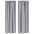 vidaXL Verdunkelungs-Vorhänge mit Schlaufen 135 x 245 cm Grau blackout