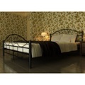 Bett Doppelbett mit Lattenrost 187x 207 cm schwarz + Matratze